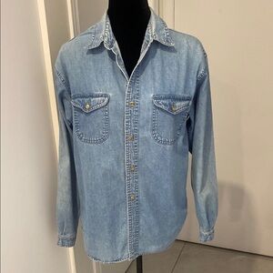 FINELINE CLASSIC DENIM Men’s long sleeved Cotton Button-Up Shirt Size X-Large